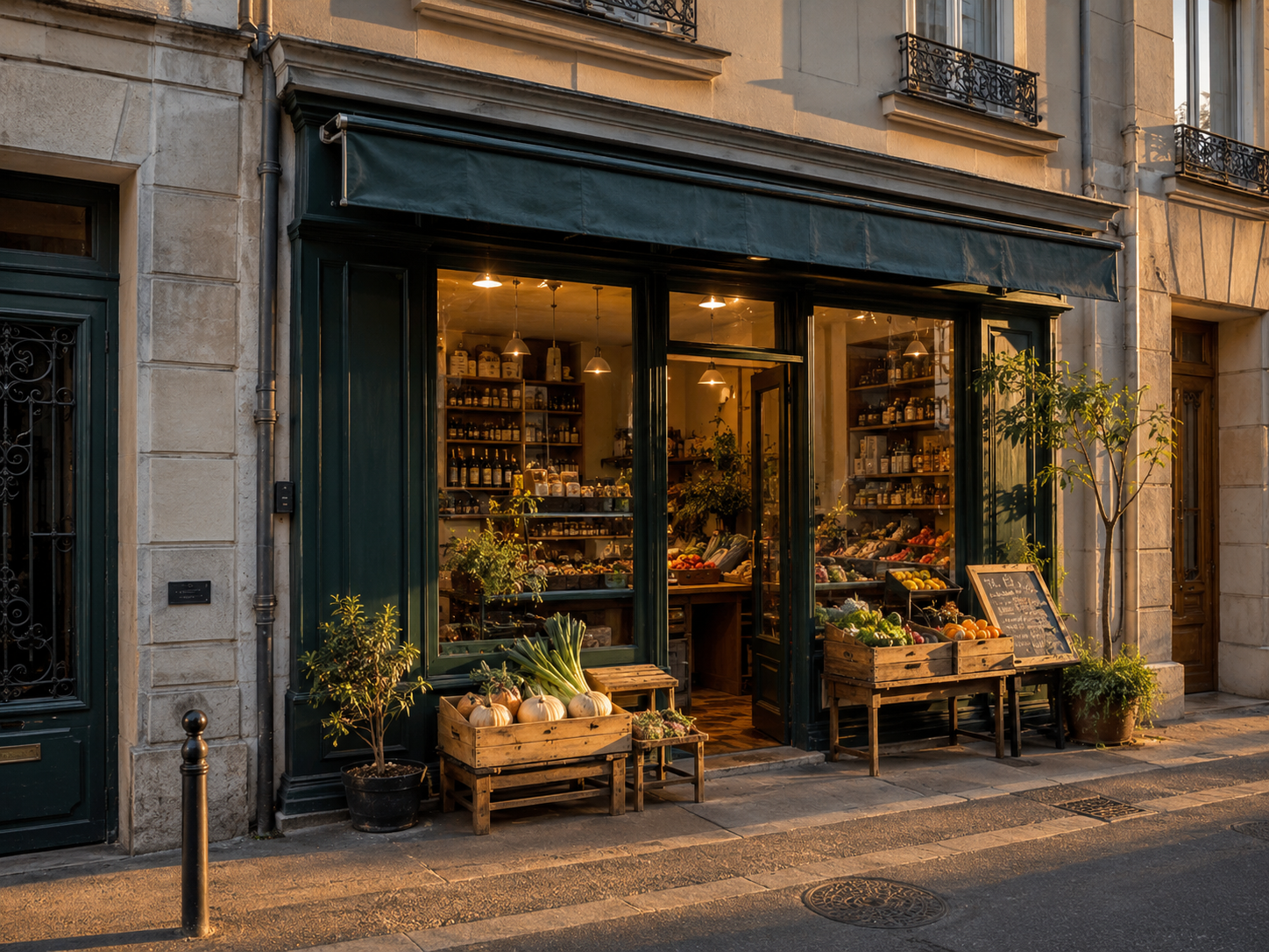 devanture de commerce alimentaire de centre ville